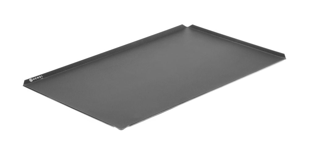 Teglia, antiaderente, 4 bordi, HENDI, GN 1/1, Nero, 530x325x(H)10mm, rettangolare