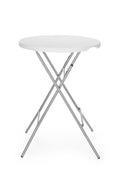 Tavolo Bar, AmerBox, Carico massimo 80 Kg., Bianco, ⌀800x(H)1100mm