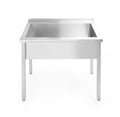 Tavolo con vasca di lavaggio singola, senza splashback – bullonato, profondità 600 mm, HENDI, Budget Line, 1000x600x(H)850mm