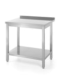 Tavolo a parete con ripiano – bullonato, profondità 600 mm, HENDI, Profi Line, 800x600x(H)850mm