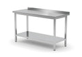 Tavolo a parete con ripiano – bullonato, profondità 600 mm, HENDI, Profi Line, 1000x600x(H)850mm