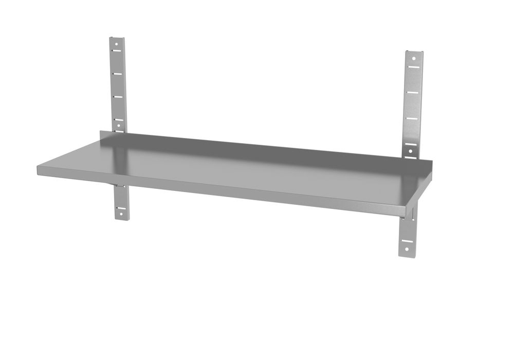 Ripiano a parete regolabile, singolo, con 2 staffe, HENDI, 1000x300x(H)600mm