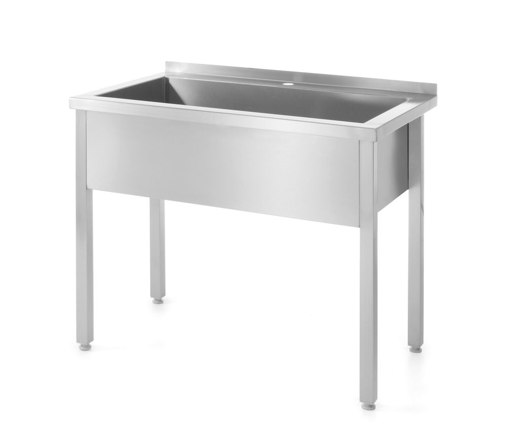 Tavolo con vasca di lavaggio singola – saldato, HENDI, Profi Line, 800x600x(H)850mm