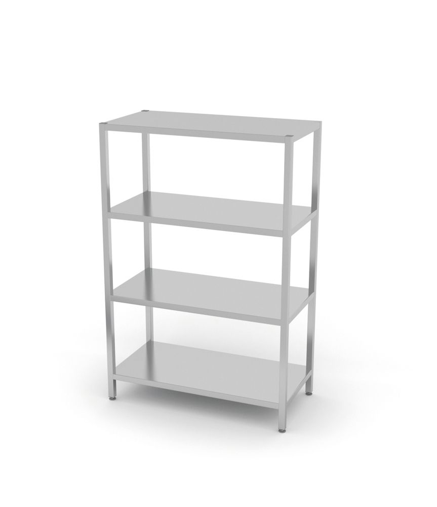 Rack di stoccaggio con 4 ripiani pieni - imbullonati, HENDI, Kitchen Line, 1000x400x(H)1800mm