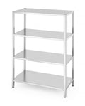 Rack di stoccaggio con 4 ripiani pieni - imbullonati, HENDI, Kitchen Line, 1200x600x(H)1800mm