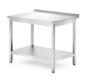 Tavolo a parete con ripiano - bullonato, profondità 700 mm, HENDI, Profi Line, 1000x700x(H)850mm