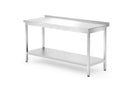 Tavolo a parete con ripiano - bullonato, profondità 700 mm, HENDI, Profi Line, 1600x700x(H)850mm