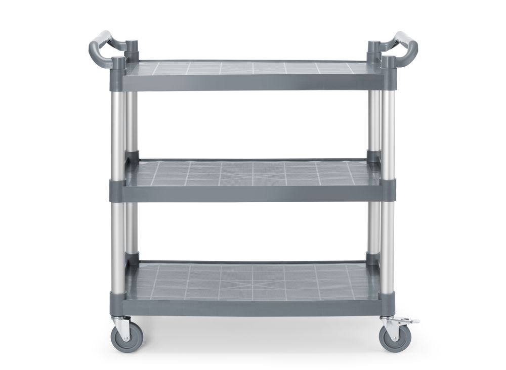 Carrello di servizio in polipropilene a 3 scaffali, grande, AmerBox, 1010x500x(H)960mm