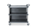 Carrello di servizio in polipropilene a 3 scaffali, grande, AmerBox, Include i pannelli laterali del ripiano, 1010x500x(H)960mm
