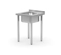 Tavolo lavandino, imbullonato, HENDI, Kitchen Line, lavandino al centro, 600x600x(H)850mm