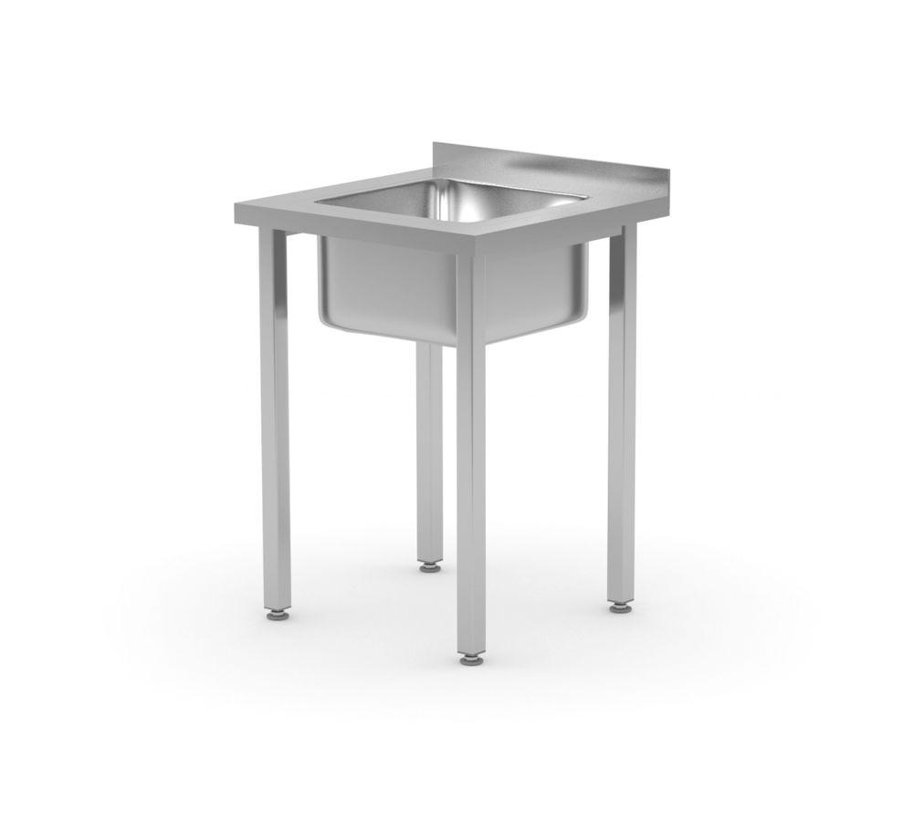 Tavolo lavandino, imbullonato, HENDI, Kitchen Line, lavandino al centro, 600x600x(H)850mm