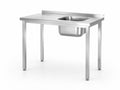 Tavolo lavandino, imbullonato, HENDI, Kitchen Line, lavandino sul lato destro, 800x600x(H)850mm