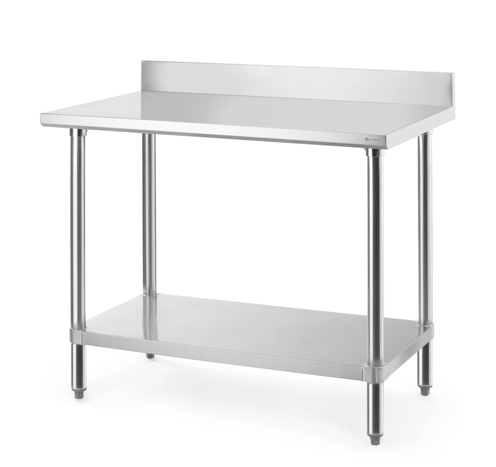 Tavolo da lavoro con alzatina paraschizzi, HENDI, Budget Line, 1000x600x(H)950mm