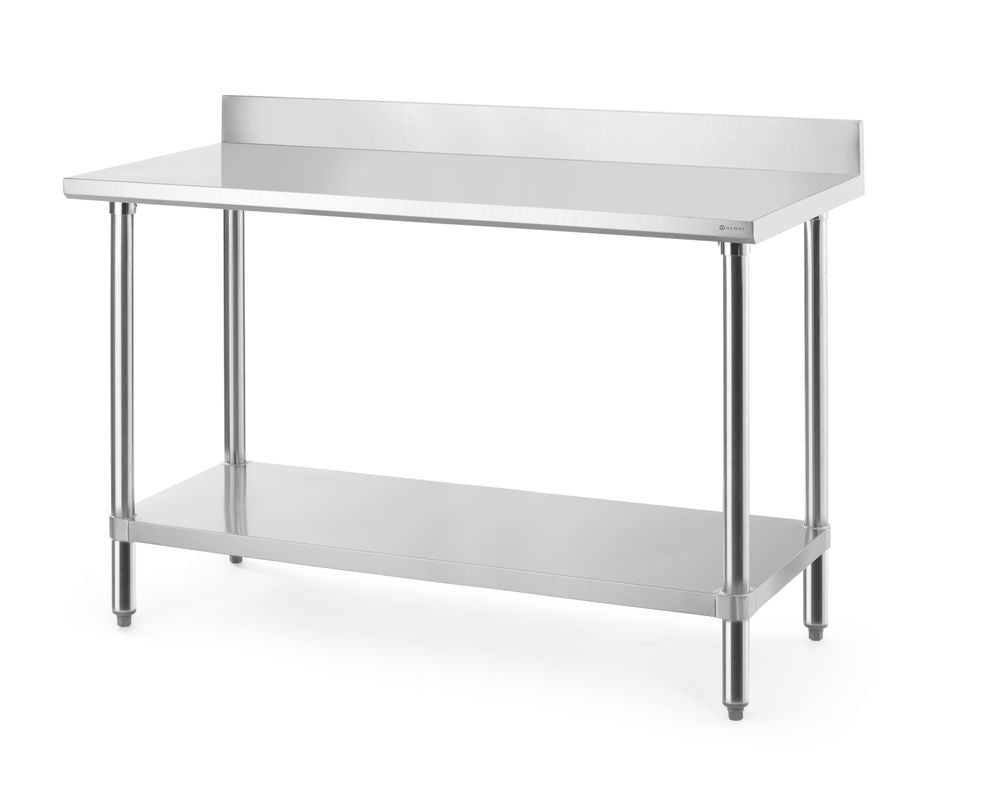 Tavolo da lavoro con alzatina paraschizzi, HENDI, Budget Line, 1400x600x(H)950mm