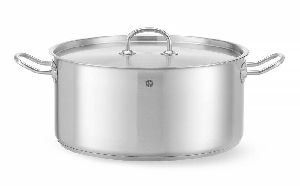Pentola per stufato bassa - con coperchio, HENDI, Kitchen Line, 11,9L, ⌀320x(H)150mm
