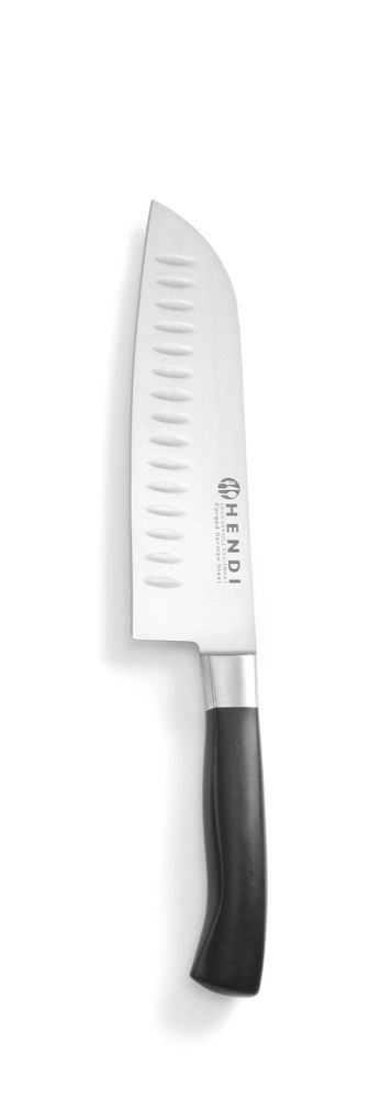 Coltello Santoku, HENDI, Profi Line, Scanalata, Nero, (L)310mm