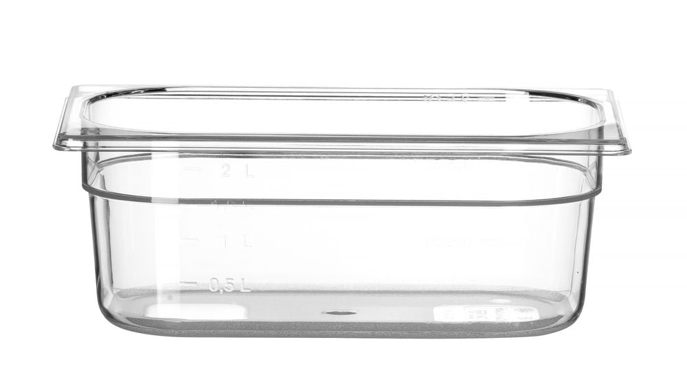 Contenitore Gastronorm 1/4, HENDI, Profi Line, GN 1/4, 2,8L, Trasparente, 265x162x(H)100mm