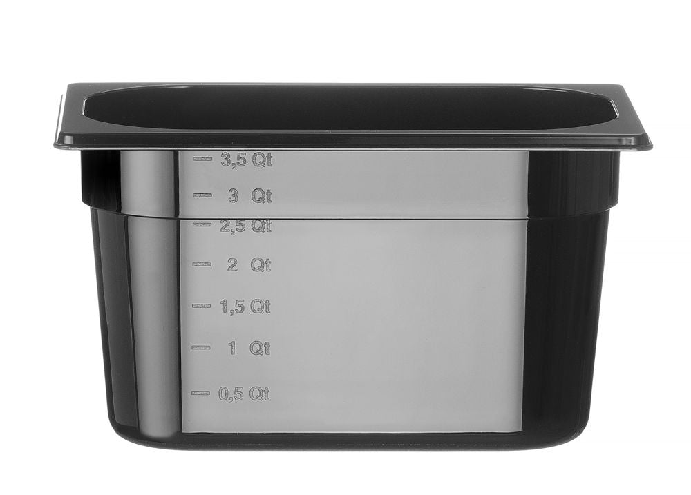 Contenitore Gastronorm 1/4, HENDI, Profi Line, GN 1/4, 4L, Nero, 265x162x(H)150mm