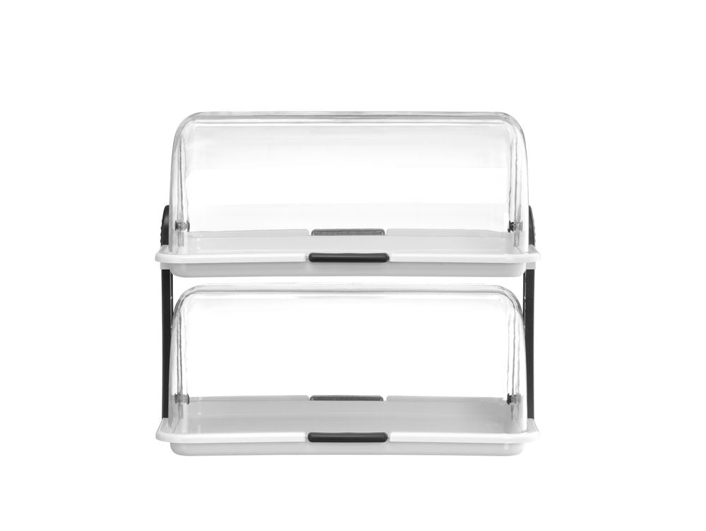 Espositore roll top - doppio, HENDI, Bianco, 380x260x(H)355mm, rettangolare