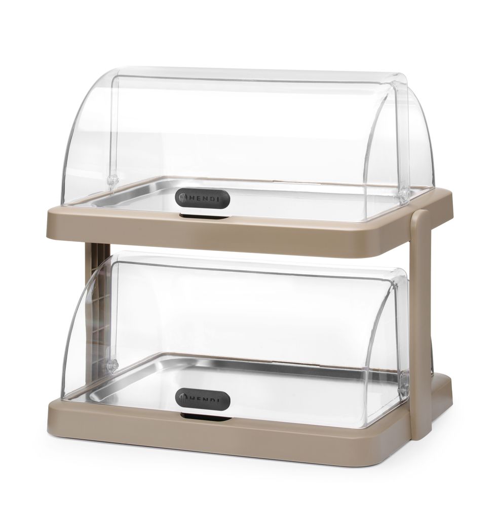 Display di raffreddamento Roll-top Duo UNIQ, HENDI, designed by Robert Bronwasser, Doppio, Beige, 480x355x(H)480mm, rettangolare