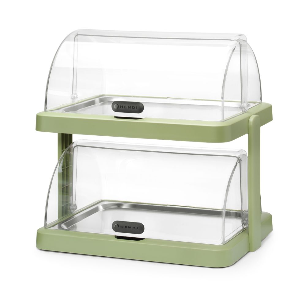 Display di raffreddamento Roll-top Duo UNIQ, HENDI, designed by Robert Bronwasser, Doppio, Verde, 480x355x(H)480mm, rettangolare