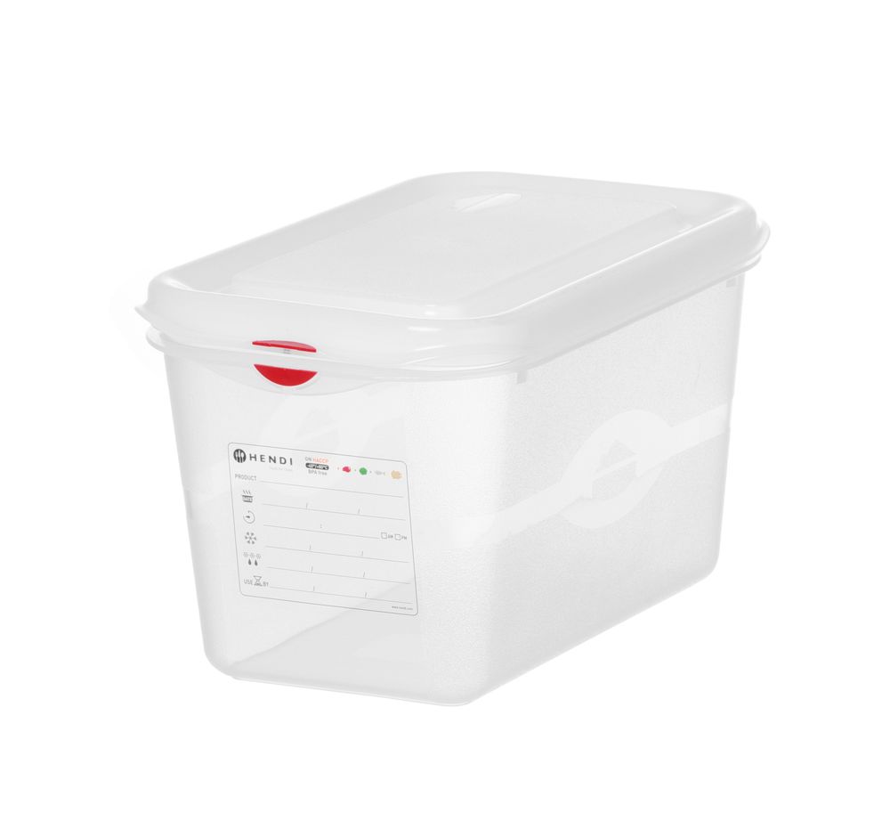 Contenitore GN 1/4 polipropilene, HENDI, GN 1/4, 4,3L, Trasparente, 265x162x(H)150mm