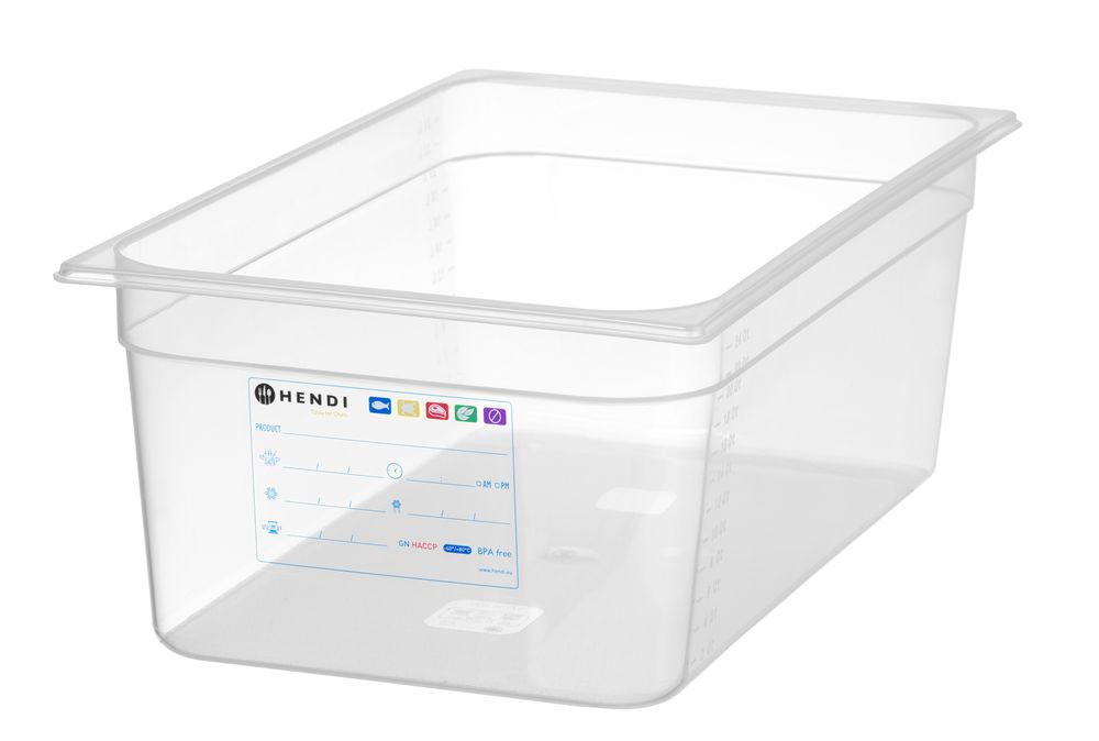 Contenitore Gastronorm 1/1, HENDI, GN 1/1, 28L, Trasparente, 530x325x(H)200mm