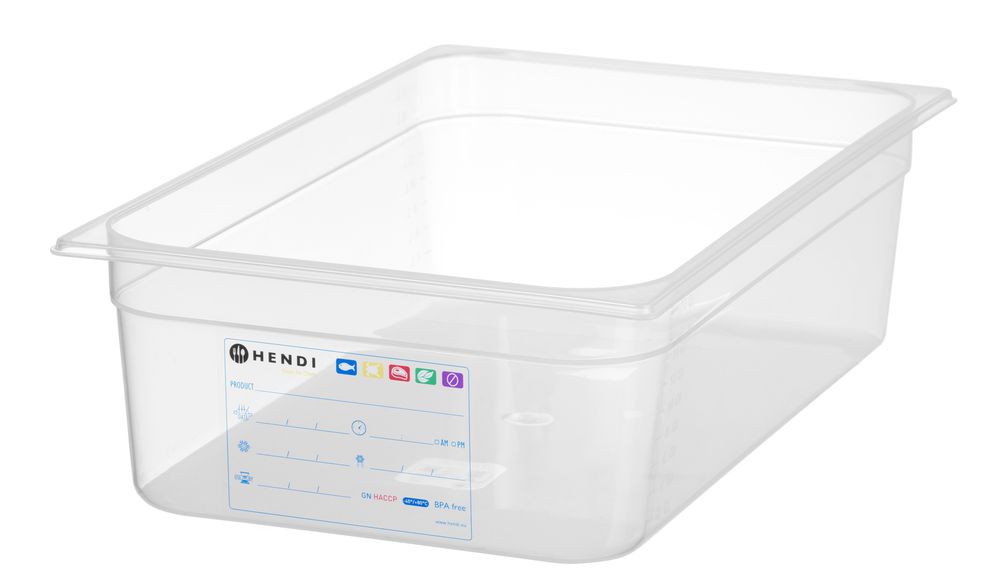 Contenitore Gastronorm 1/1, HENDI, GN 1/1, 21L, Trasparente, 530x325x(H)150mm