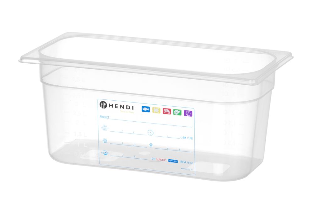 Contenitore Gastronorm 1/3, HENDI, GN 1/3, 5,7L, Trasparente, 325x176x(H)150mm