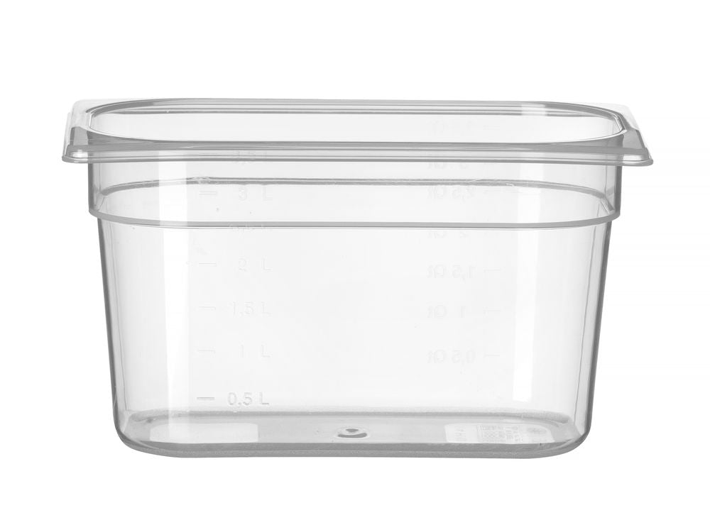 Contenitore Gastronorm 1/4, HENDI, Profi Line, GN 1/4, 3,5L, Trasparente, 265x162x(H)150mm