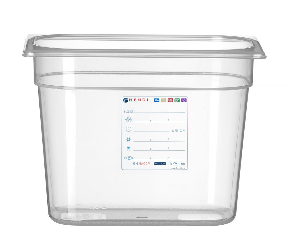 Contenitore Gastronorm 1/4, HENDI, GN 1/4, 5,5L, Trasparente, 265x162x(H)200mm