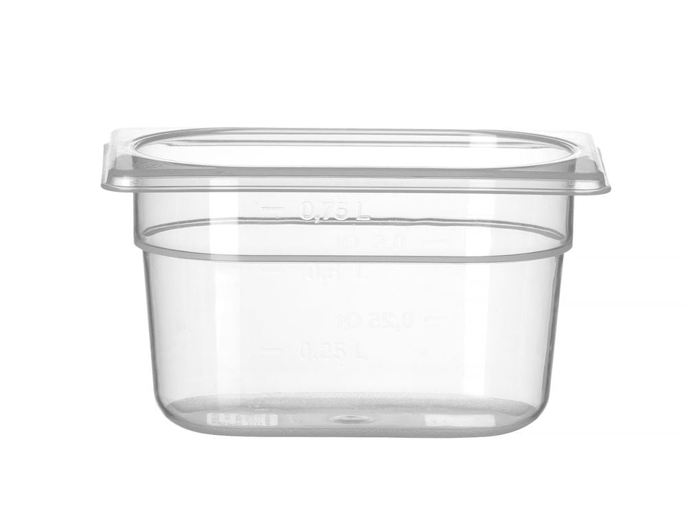 Contenitore Gastronorm 1/9, HENDI, Profi Line, 1,0, GN 1/9, 0,75L, Trasparente, 176x108x(H)100mm