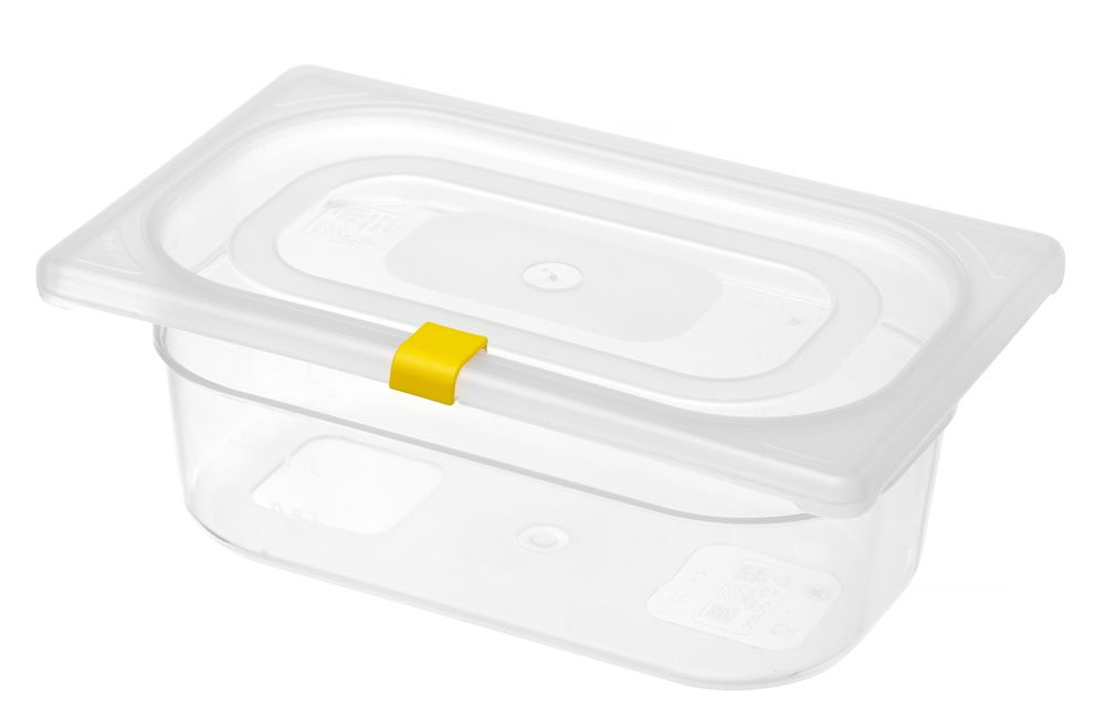 Clips coperchi per contenitori Gastronorm HACCP, HENDI, Giallo, 12 pezzi