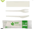 Bis Posate Bio Forchetta Coltello + Tovagliolo 33x33 CT pezzi 500