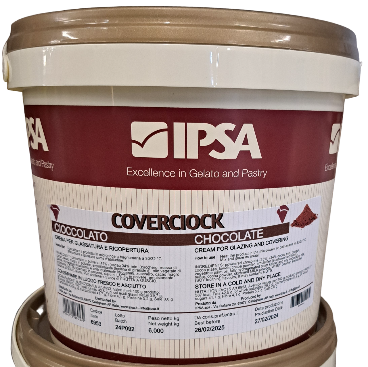 Coverciock Cioccolato crema per glassatura e ricopertura Ipsa Kg 6