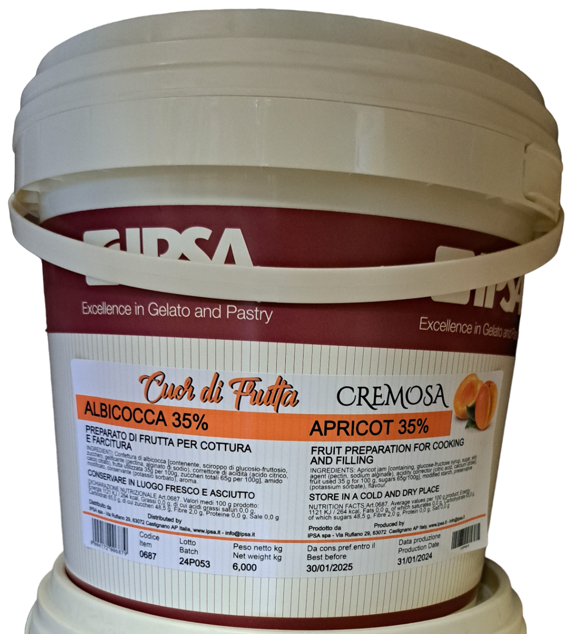 Cuor di Frutta Cremosa Albicocca 35% Ipsa Kg 6