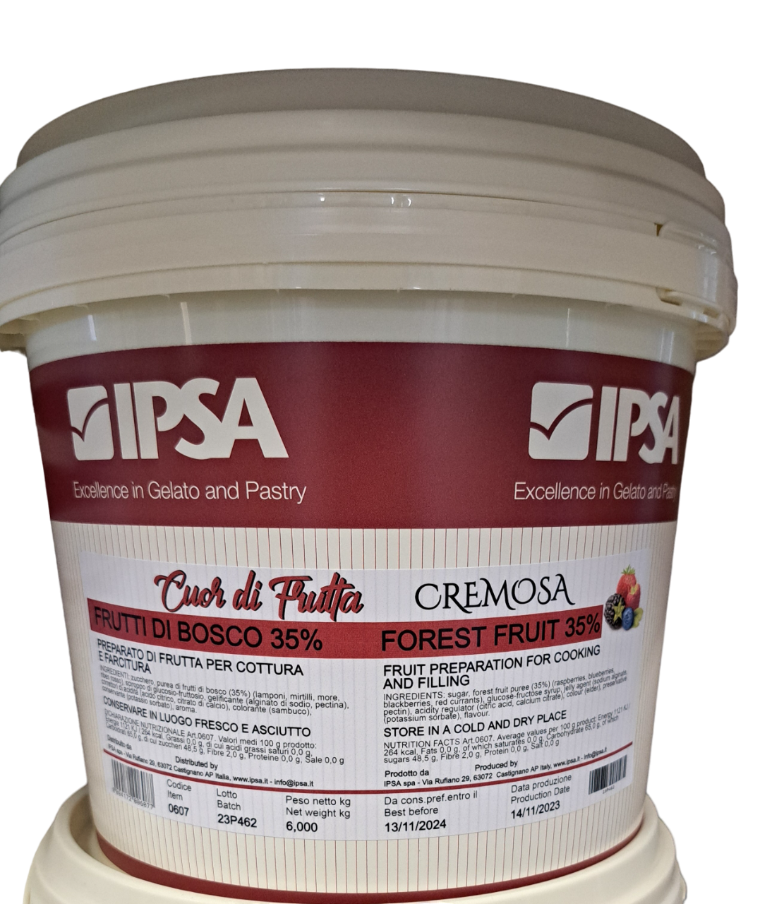 Cuor di Frutta Cremosa Frutti di Bosco 35% Ipsa Kg 6