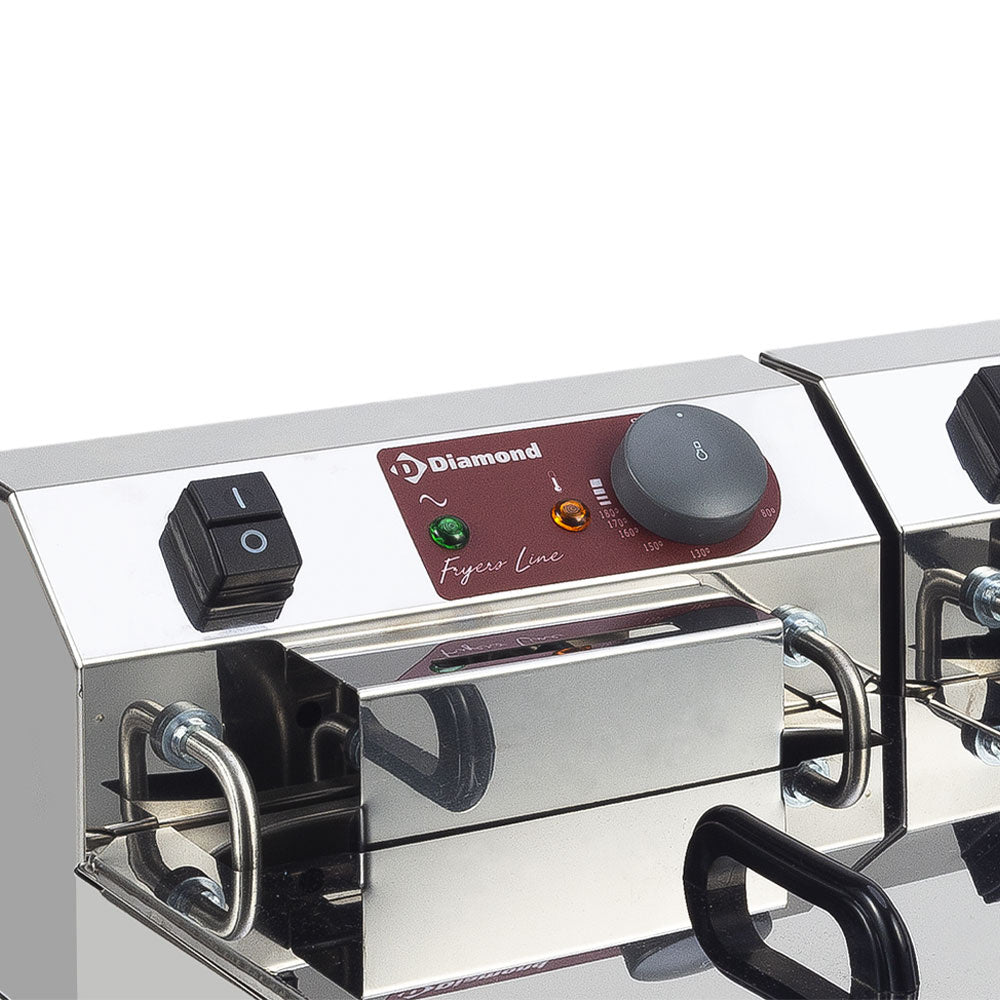 Friggitrice elettrica da tavolo 2x10 litri + rubinetto - DIAMOND - immagine 4