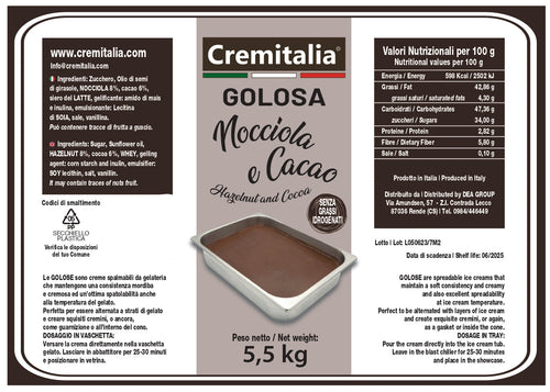 Golosa Nocciola e Cacao Cremitalia Kg 5,5 - immagine 2