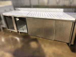 Banco da lavoro con pattumiera cm. 240x70