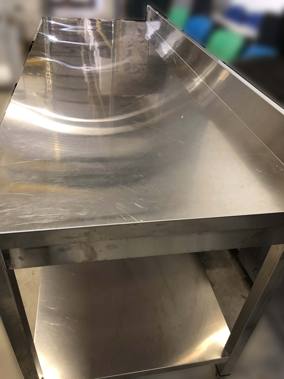 Banco a giorno in acciaio inox  cm 200x70 con ripiano inferiore FORCAR - immagine 3