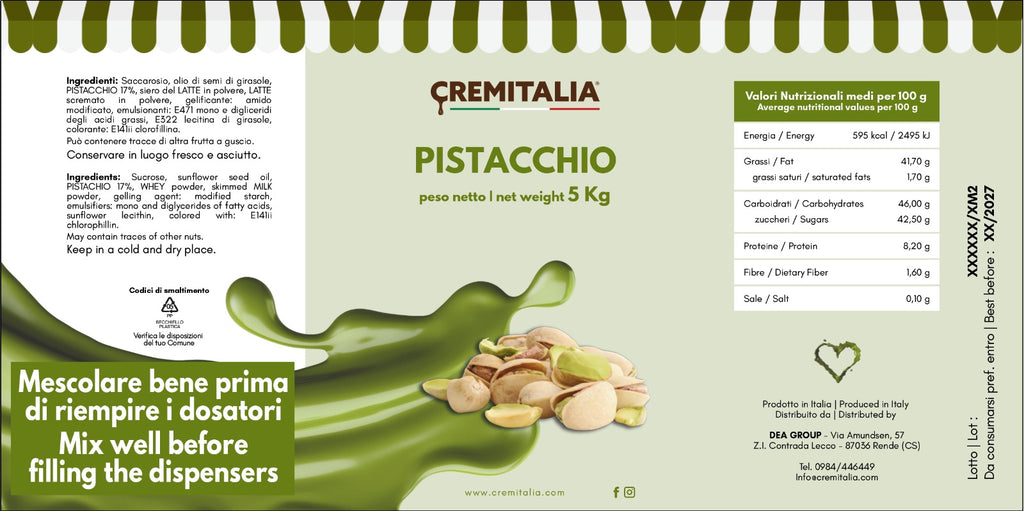 Ricarica Pistacchio per dosatore Cremitalia Kg 5