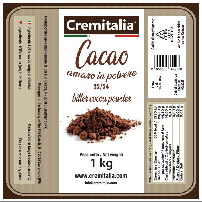 Cacao amaro in polvere 22/24 Cremitalia kg 1 - immagine 2