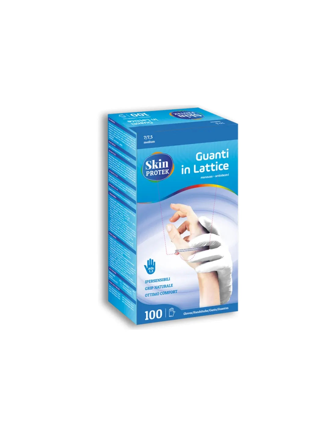 Guanti in Lattice Naturale taglie S-M-L Pz 100