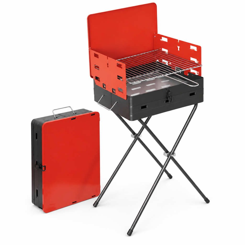 Barbecue a carbonella Valigetta – vista laterale 3/4