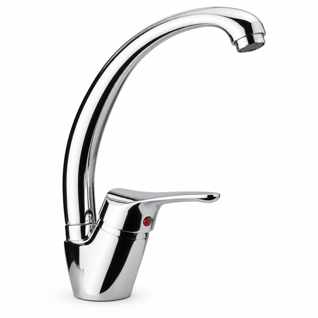 Miscelatore monocomando lavello bocca alta Pilot Paini - vista laterale