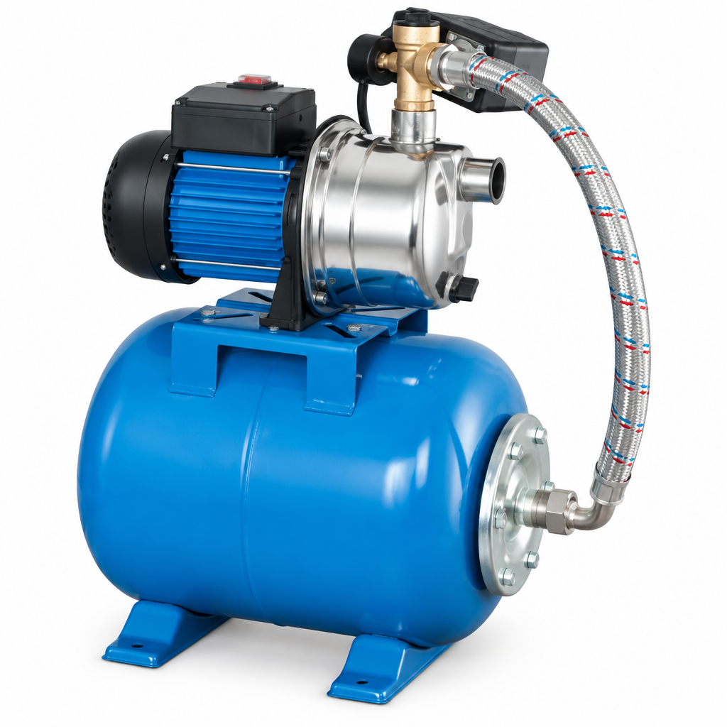 Elettropompa autoadescante da giardino con autoclave 1200 W - vista laterale