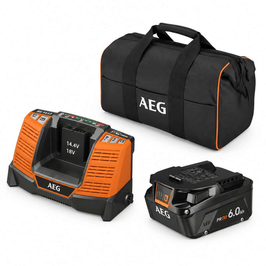 Kit energy batteria e caricabatteria SET L1840SHD AEG - vista laterale