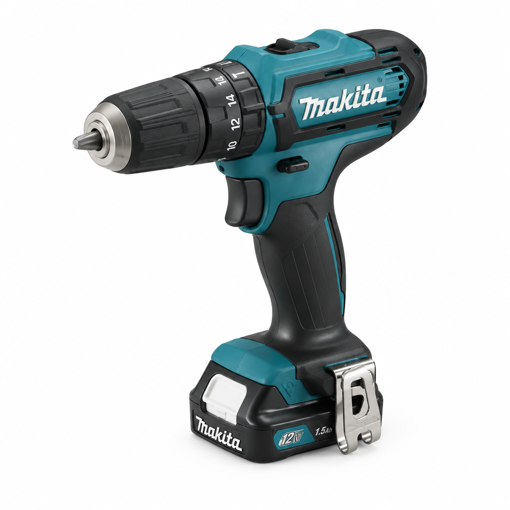 Trapano/avvitatore con percussione a batteria HP333DSAJ Makita - vista laterale