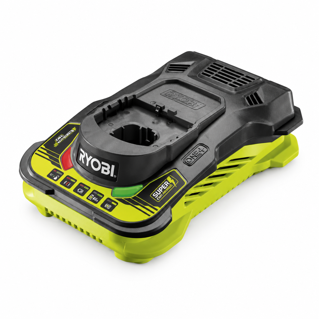Caricabatteria super-rapido RC18150 Ryobi - vista laterale